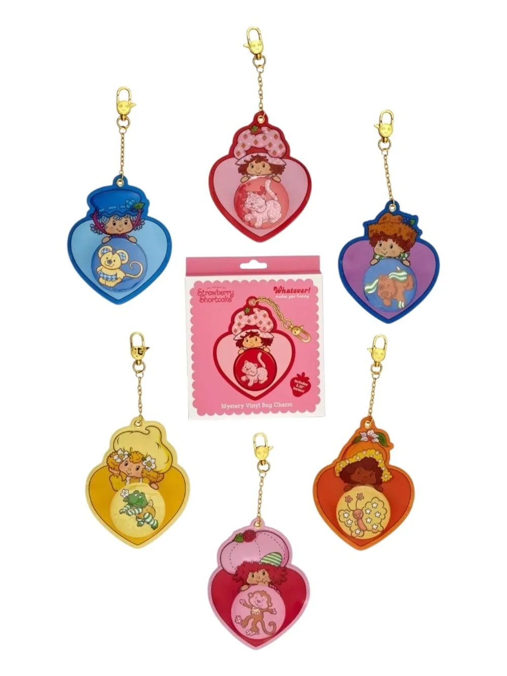 Whatever! Makes You Happy x Strawberry Shortcake Scented Bag Charm with Button